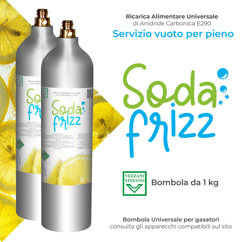 Bombola co2 anidride carbonica per acqua uso alimentare per gasatori